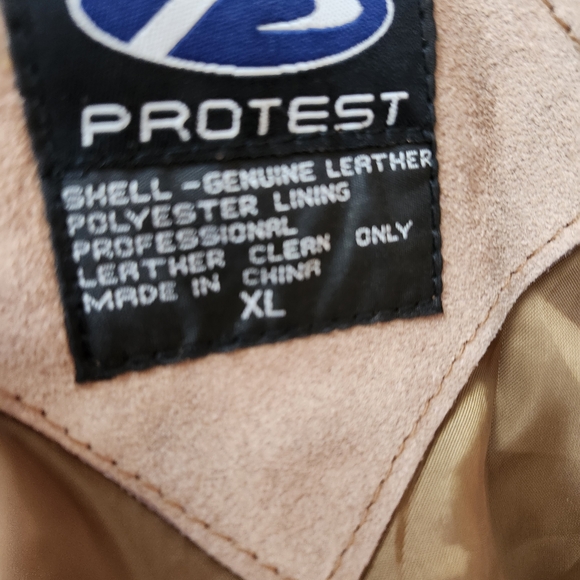 Protest Men's Tan Leather Jacket - Picture 1 of 4